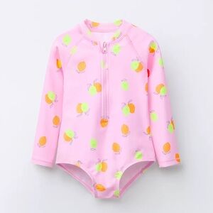 Zara Pink Lemon Print Swimsuit